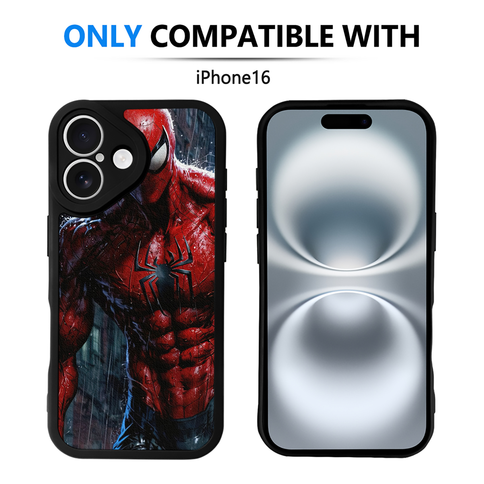 （画像用） Spider Man スパイダーマン 【iPhone 16シリーズ対応】シリコンスマホケース（レザー調） 材質：シリコン